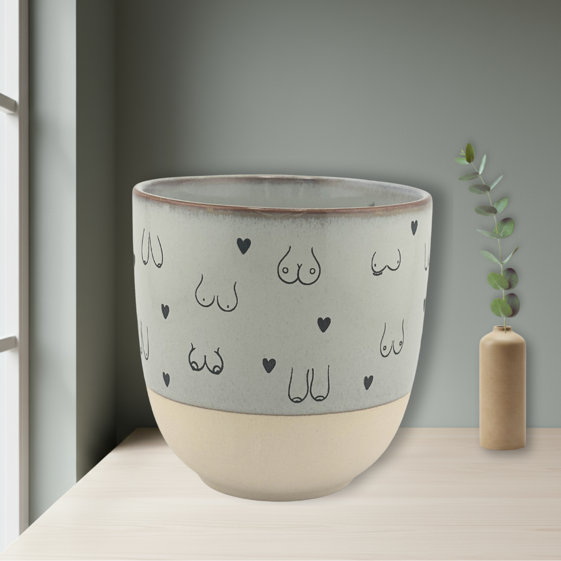 Tasse & Frühstücksbrettchen „Busenfreundin“ | Lustiges Geschenk für beste Freundin