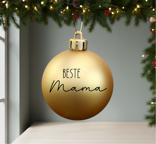 Personalisierte Christbaumkugel „Beste Mama / Bester Papa / Beste Oma“  – Geschenkidee zu Weihnachten