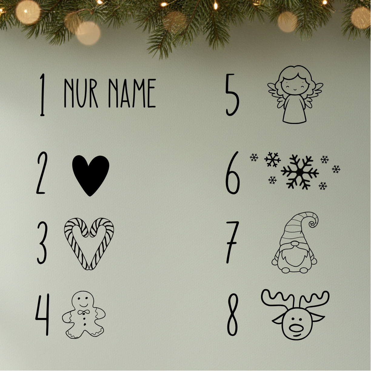 Personalisierte Christbaumkugel mit Name & optionalem Symbol – Geschenkidee zu Weihnachten