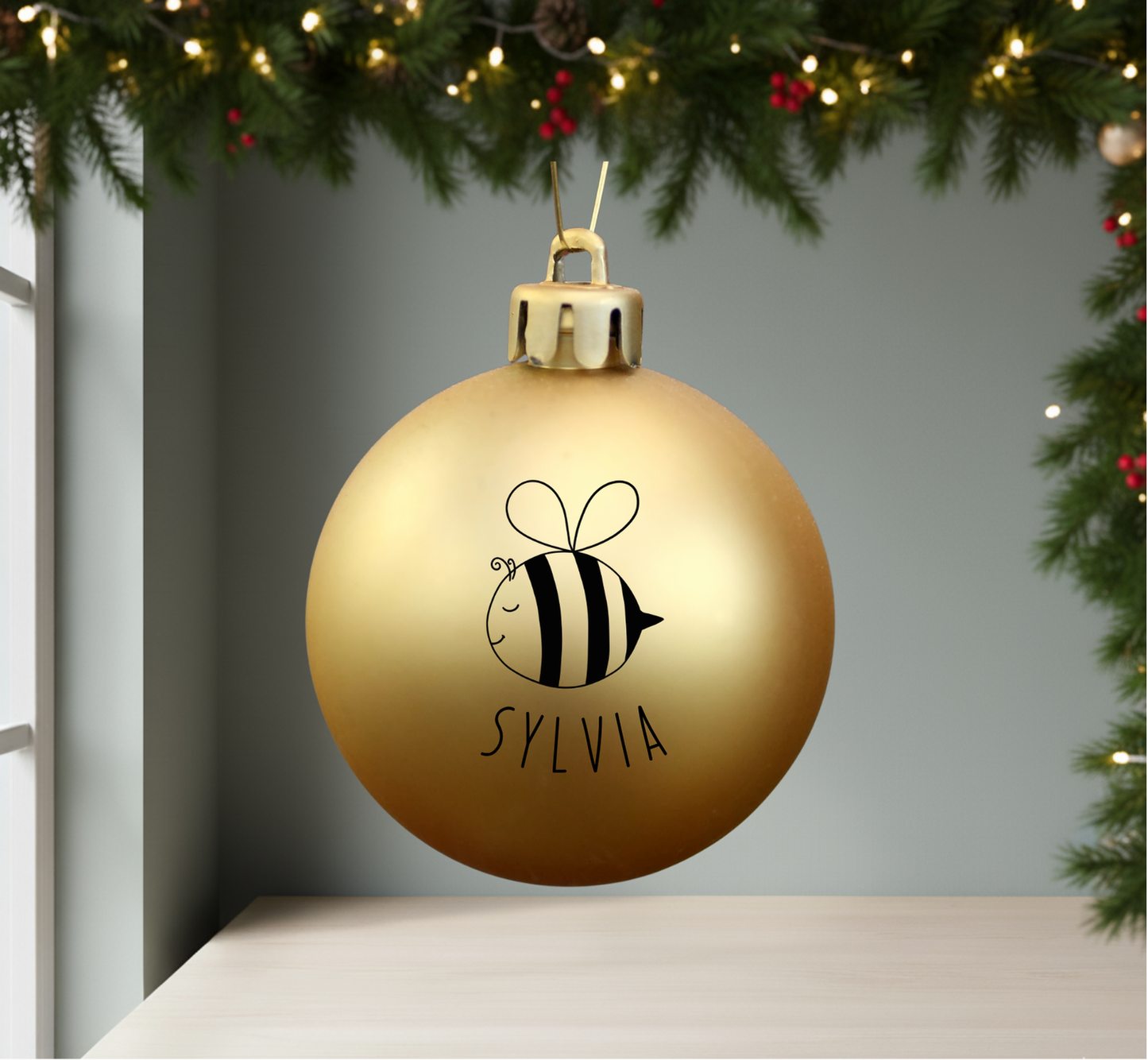 Personalisierte Christbaumkugel für Kinder – mit Tiermotiv & Name