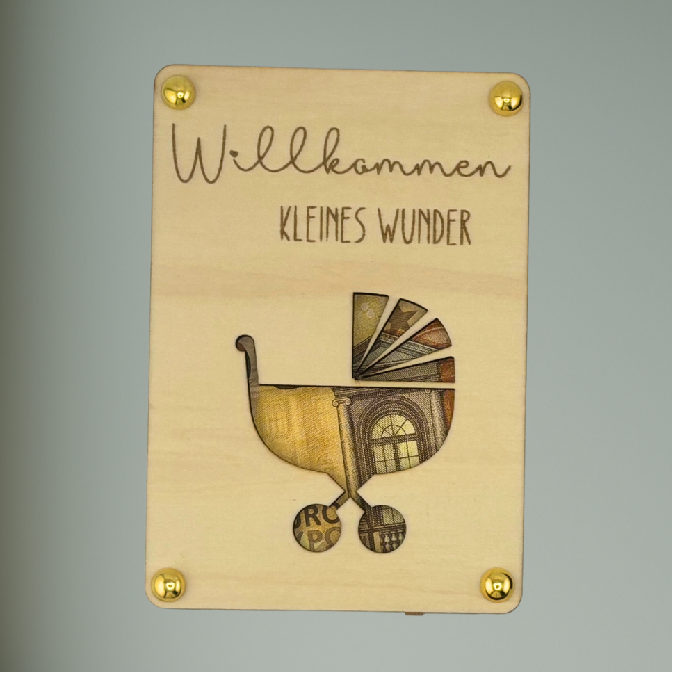 Geburt & Taufe Geschenk-Karten | Holz | Verschiedene Motive | Personalisierbar