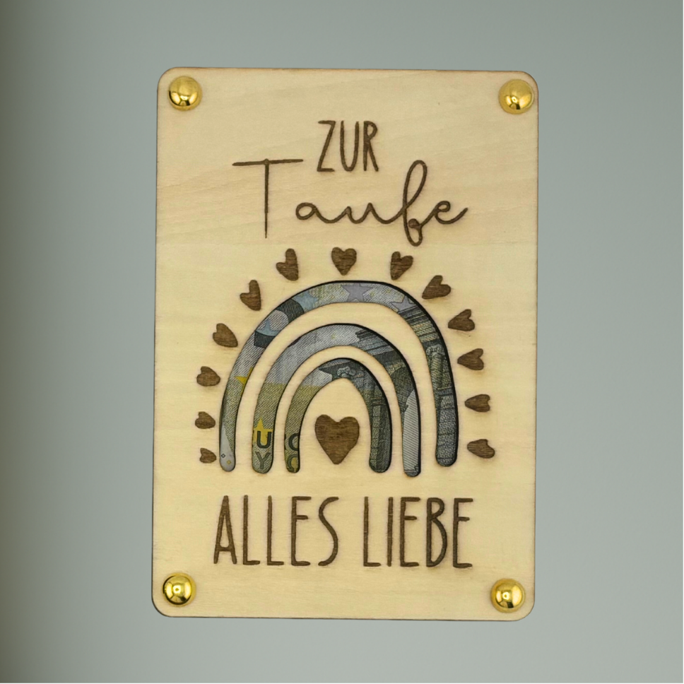 Geburt & Taufe Geschenk-Karten | Holz | Verschiedene Motive | Personalisierbar