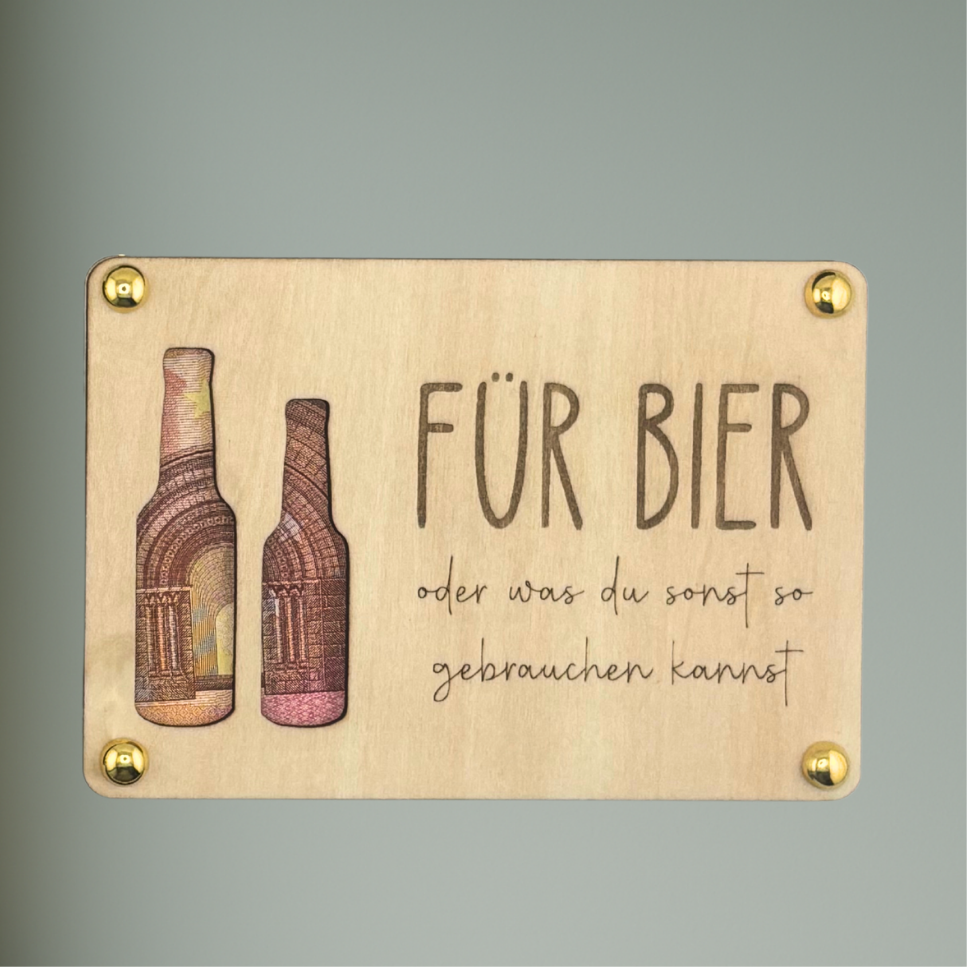 Lustige Geschenk-Karte für Männer | Holz | Verschiedene Motive | Personalisierbar