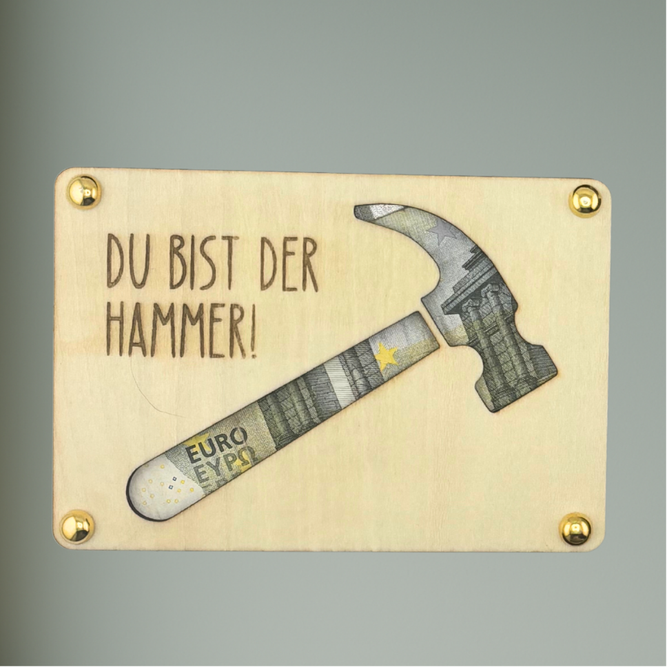 Lustige Geschenk-Karte für Männer | Holz | Verschiedene Motive | Personalisierbar