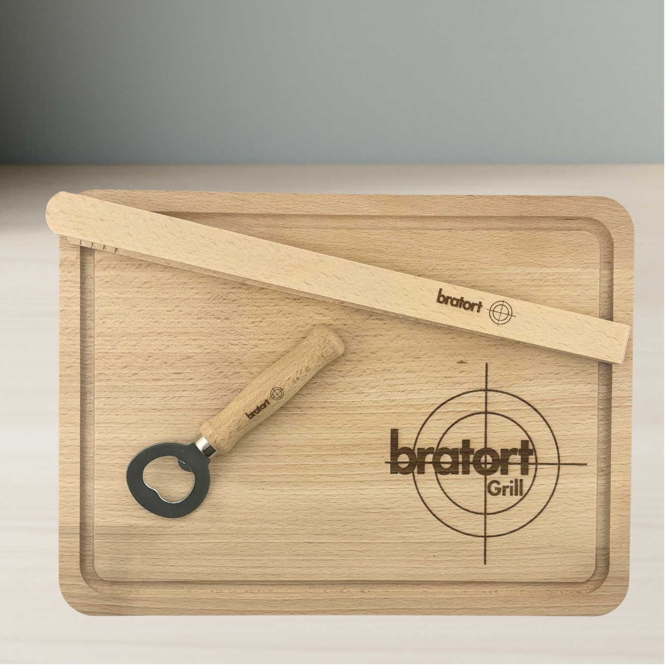 BBQ / Grill Set aus Buchenholz