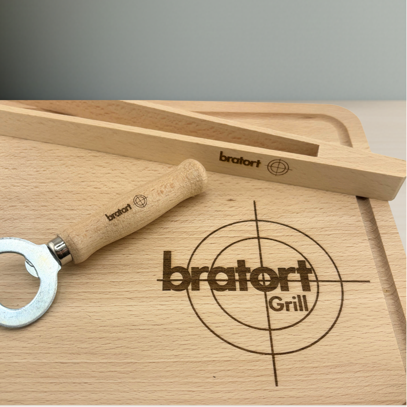 BBQ / Grill Set aus Buchenholz