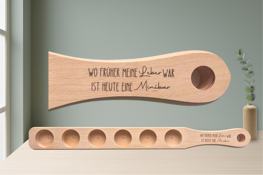 6er Schnapslatte aus Buchenholz