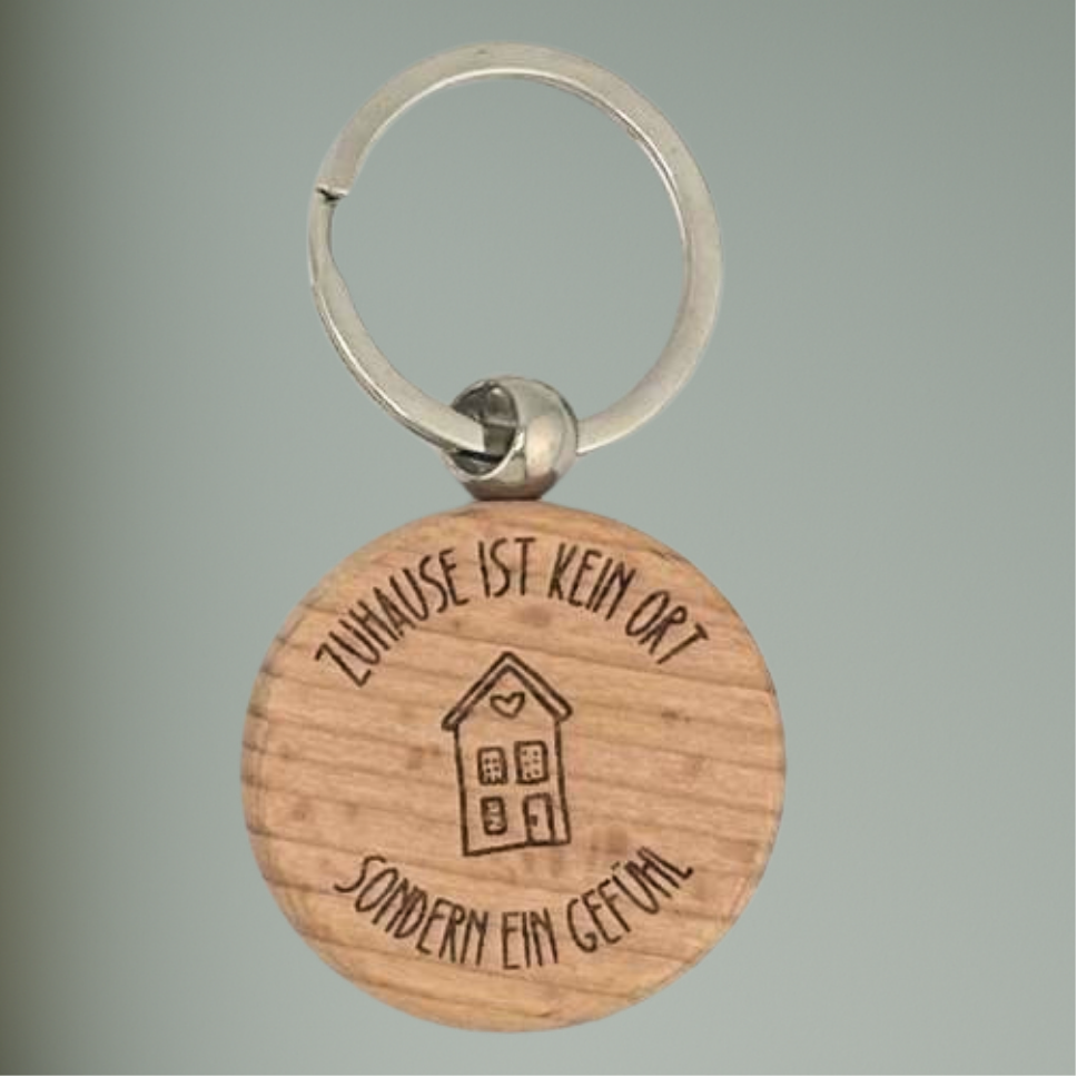 Holz-Schlüsselanhänger - „Zuhause“