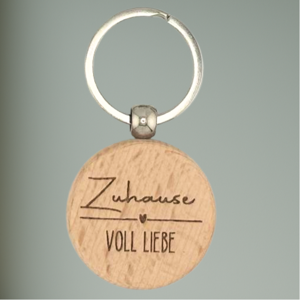 Holz-Schlüsselanhänger - „Zuhause“