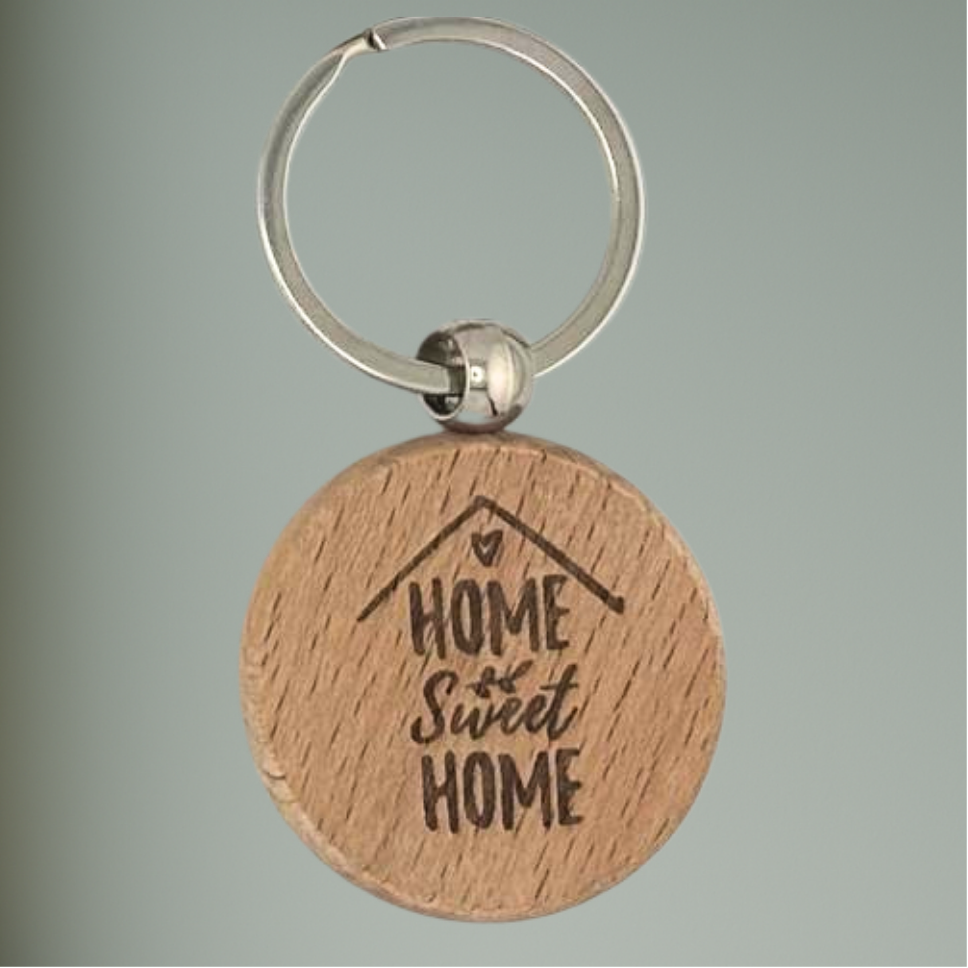 Holz-Schlüsselanhänger - „Zuhause“
