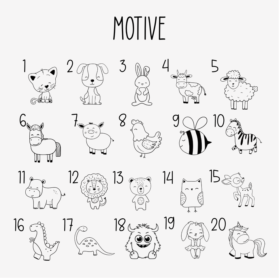 Personalisierter Holz-Schlüsselanhänger für Kinder – Tiermotiv & Name