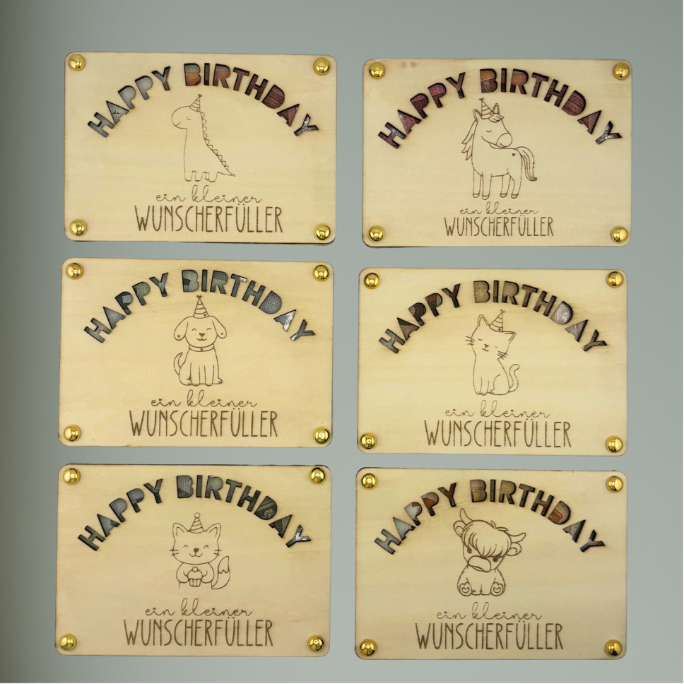 Kinder-Geburtstag Geschenk-Karten | Geldgeschenk & Gutscheinkarten | Personalisiert