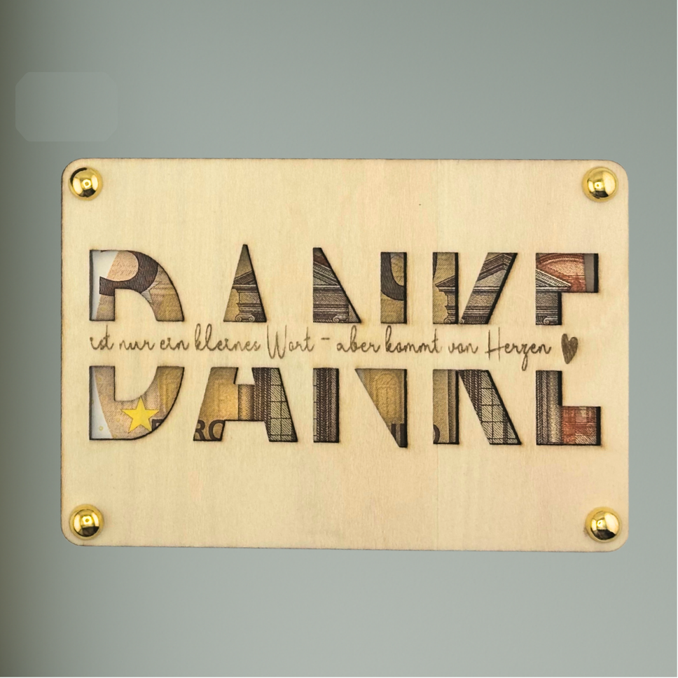 Geldgeschenkkarte – Danke, Reisen & Du wolltest doch nichts | Holz | Personalisierbar